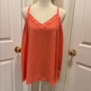 Torrid Coral Polka Dot V-Neck Cami